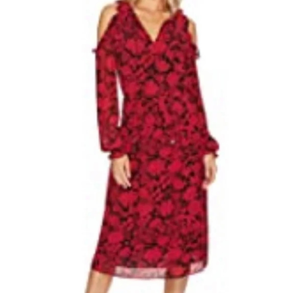 NWOT MICHAEL Michael Kors Floral Print Cold Shoulder Dress